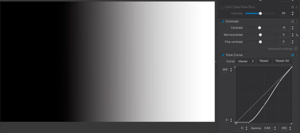 Gamma Reduction in DxO PhotoLab 7